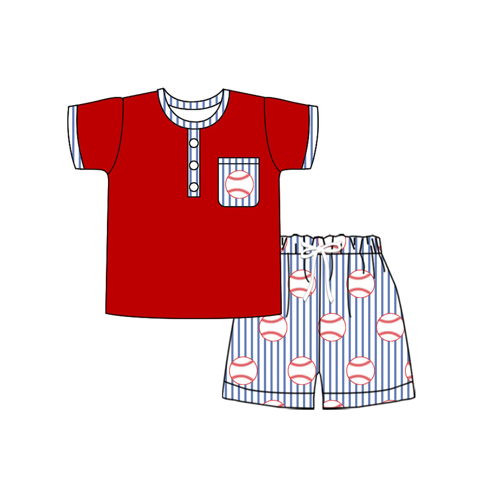 Baseball top matching shorts boys summer outfit preorder