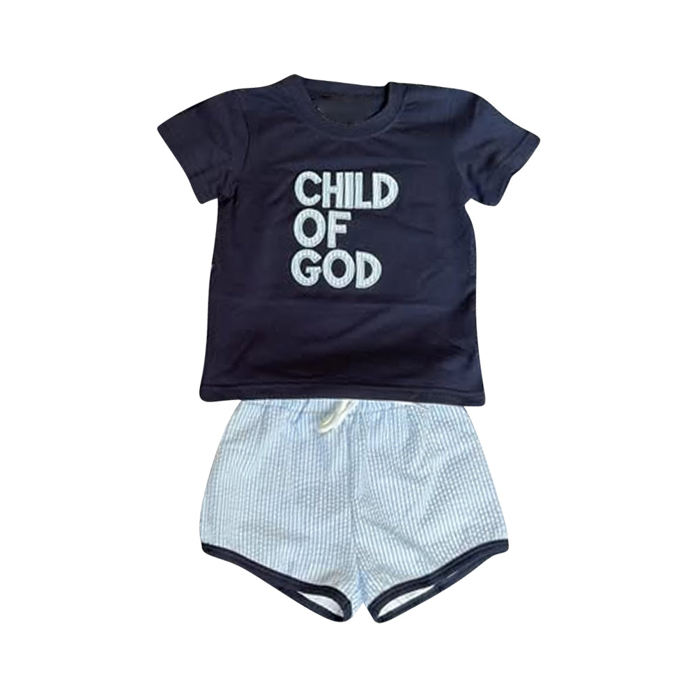 Child of God top matching shorts boy summer outfit preorder