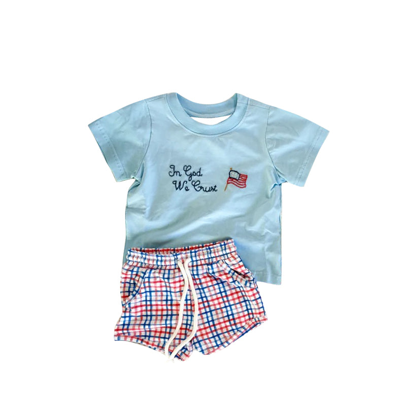 American flag top matching shorts boy back to school outfit preorder