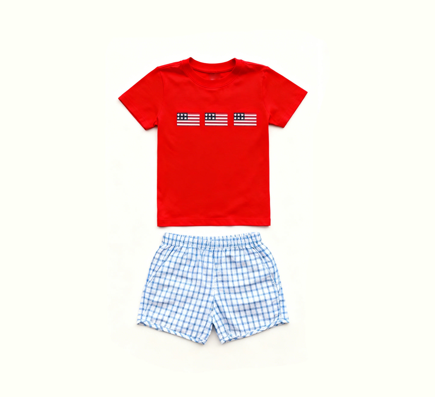 American flag design top matching shorts boy summer outfit preorder