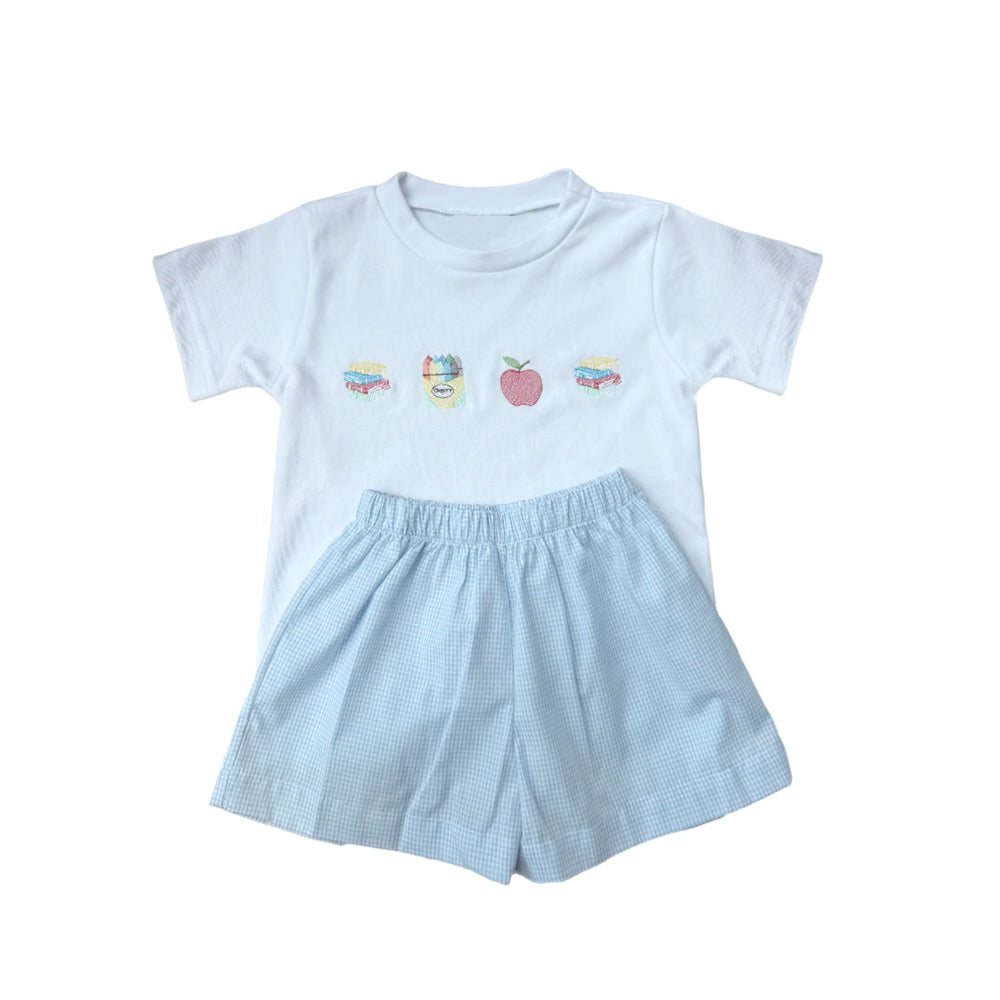 Back to school top matching shorts boy outfit preorder
