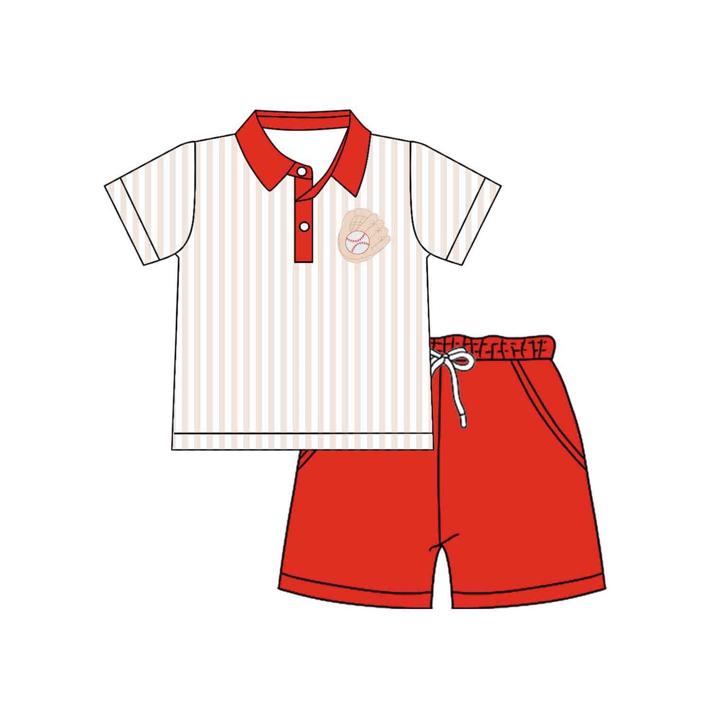 Baseball top matching shorts boy summer outfit preorder