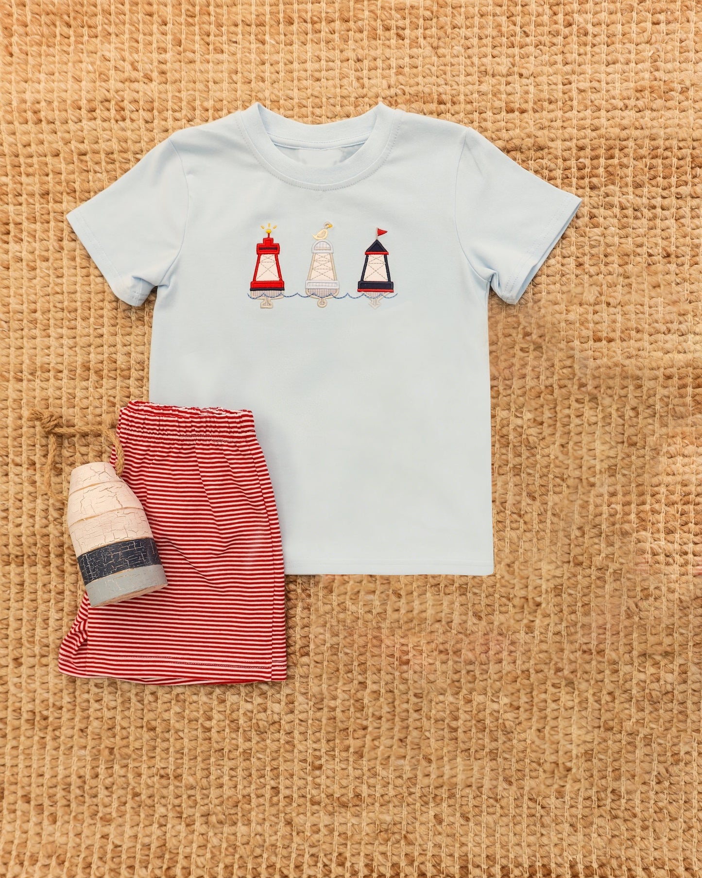 Blue top matching shorts boy summer set preorder