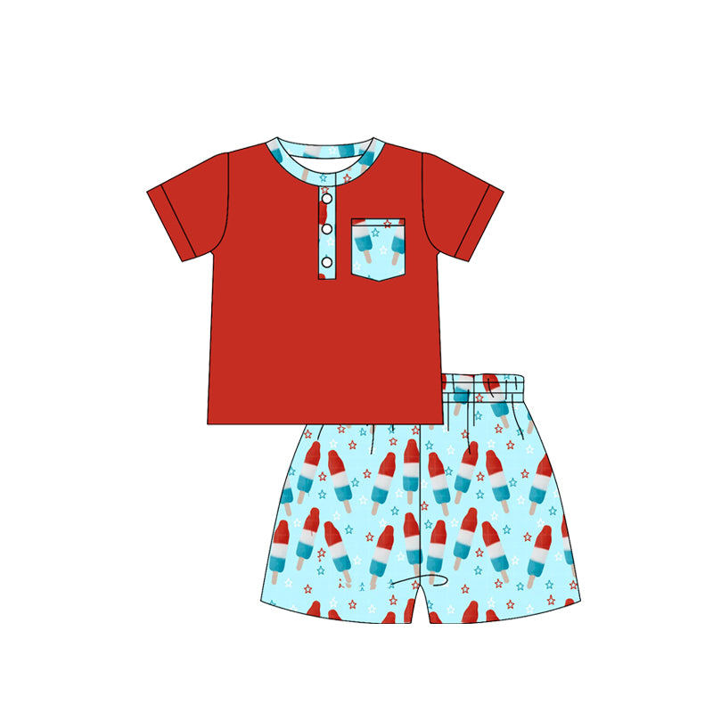 July 4th popsicle top matching shorts toddle baby boy outfit preorder