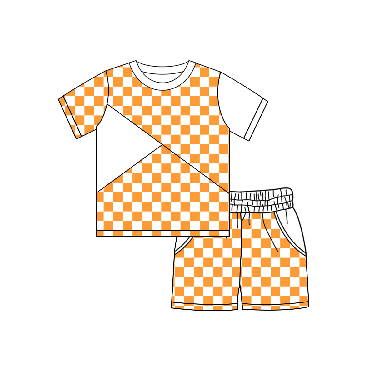 Yellow plaid boy summer outfit preorder