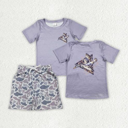 Camo short sleeve top matching shorts boy summer outfit