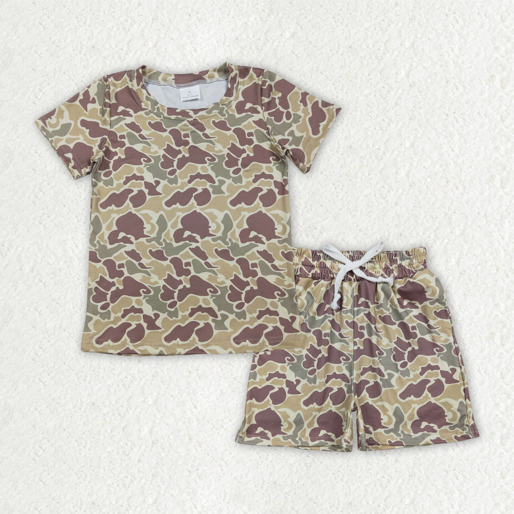 Khahi brown Camo baby boy summer outfit