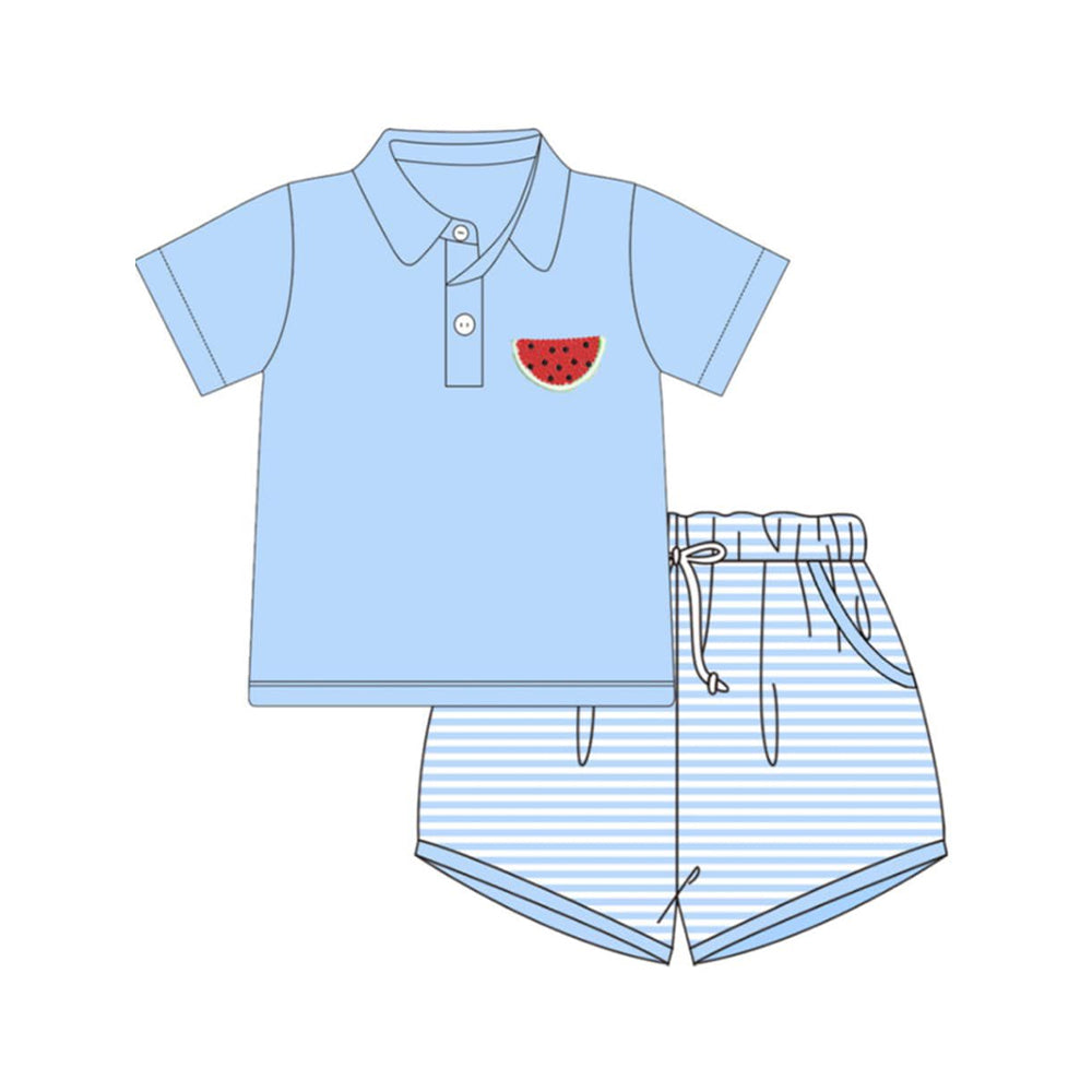Watermelon top matching shorts boy summer outfit preorder