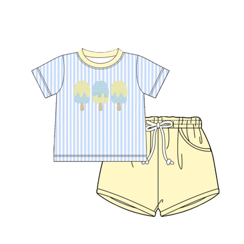 Popsible short sleeve top matching shorts boy summer outfit preorder