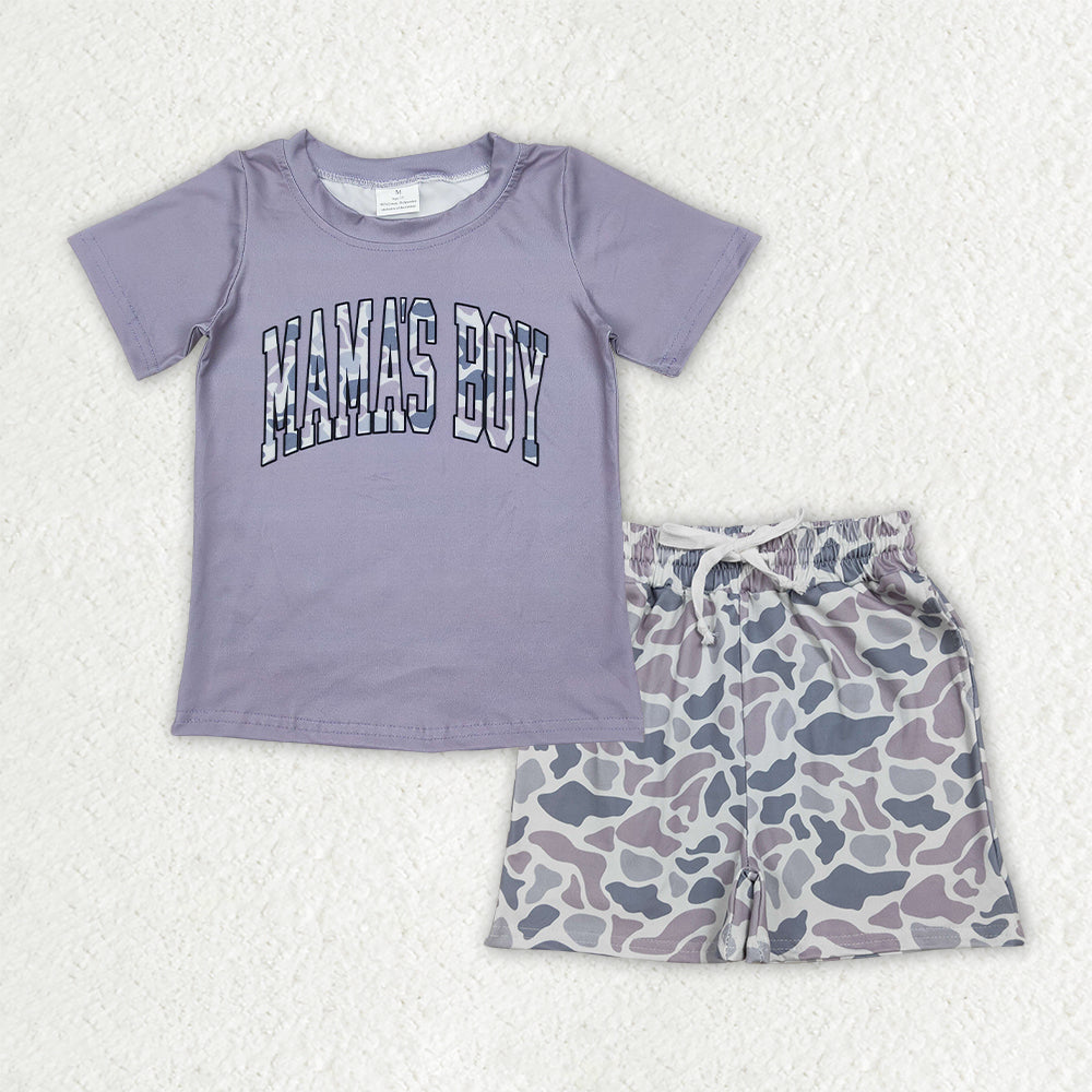 Mamas boy top matching shorts baby boy summer outfit