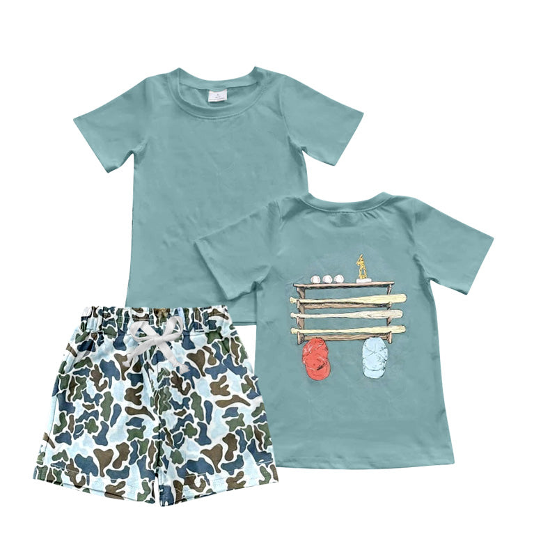 Baseball short sleeve top matching shorts boy summer outfit preorder