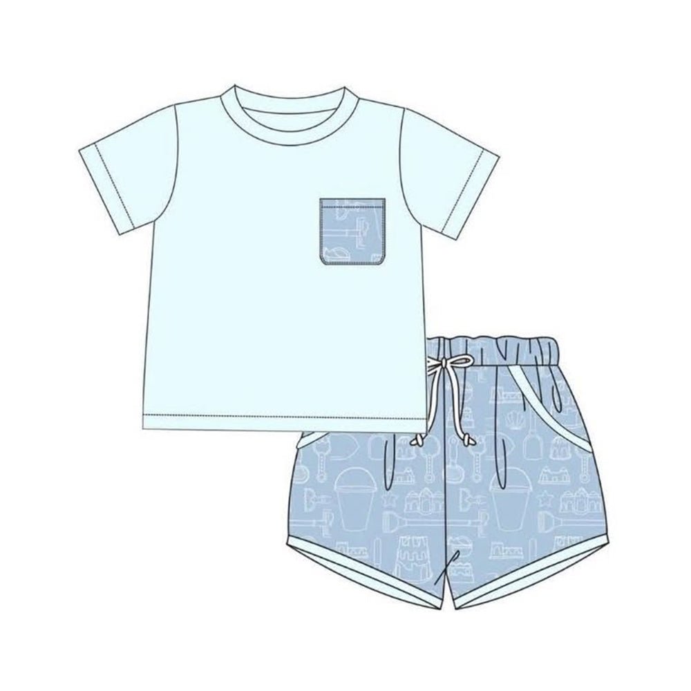 Summer beach top matching shorts toddle baby boy outfit preorder