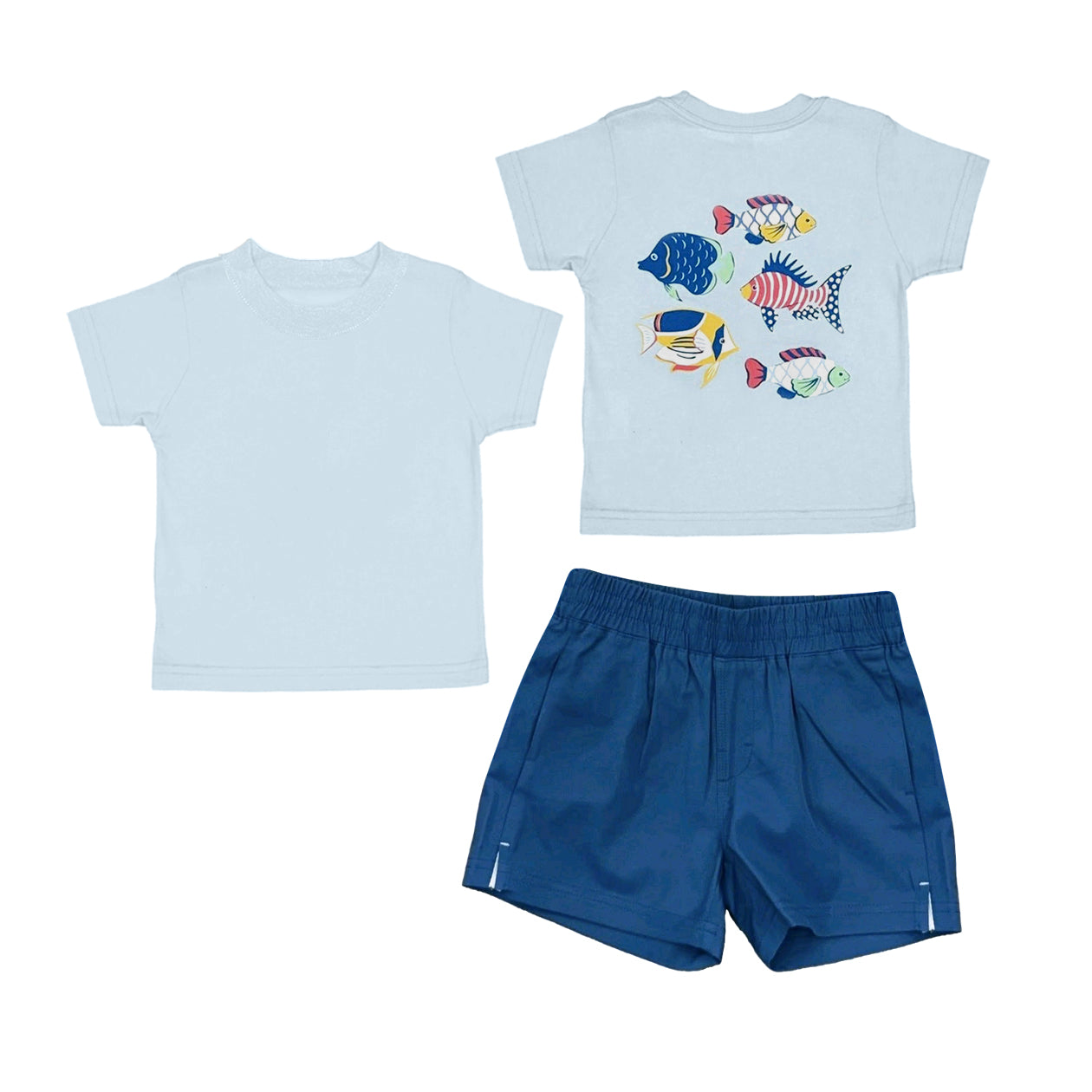 Fishing top matching shorts toddle baby boy outfit preorder