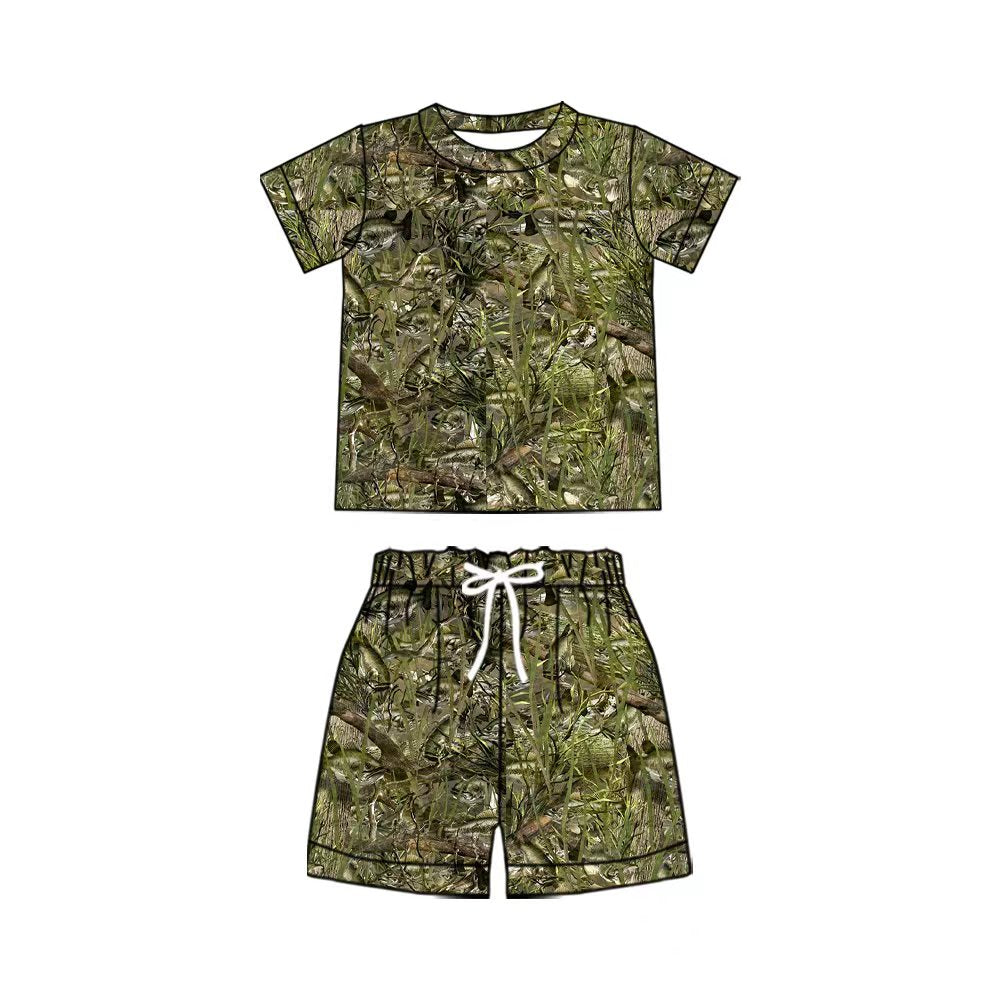 Fish print top matching shorts toddle baby boy outfit preorder