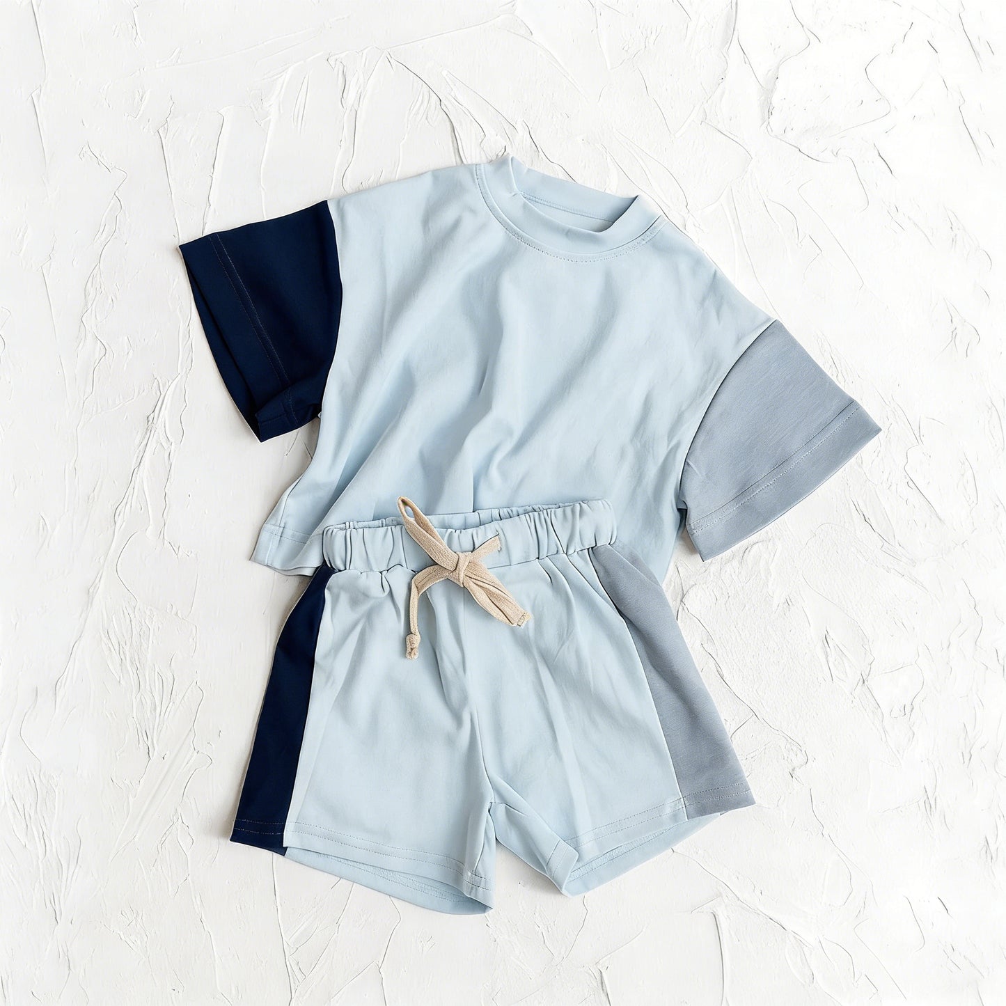 Sky blue top matching shorts toddle baby boy outfit preorder