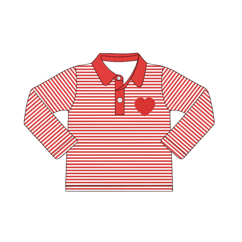 boy heart print Valentines day long sleeve pullover preorder