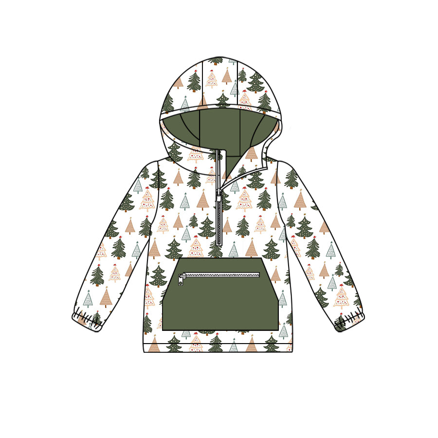 baby boy long sleeve christmas tree hoodie pullover preorder