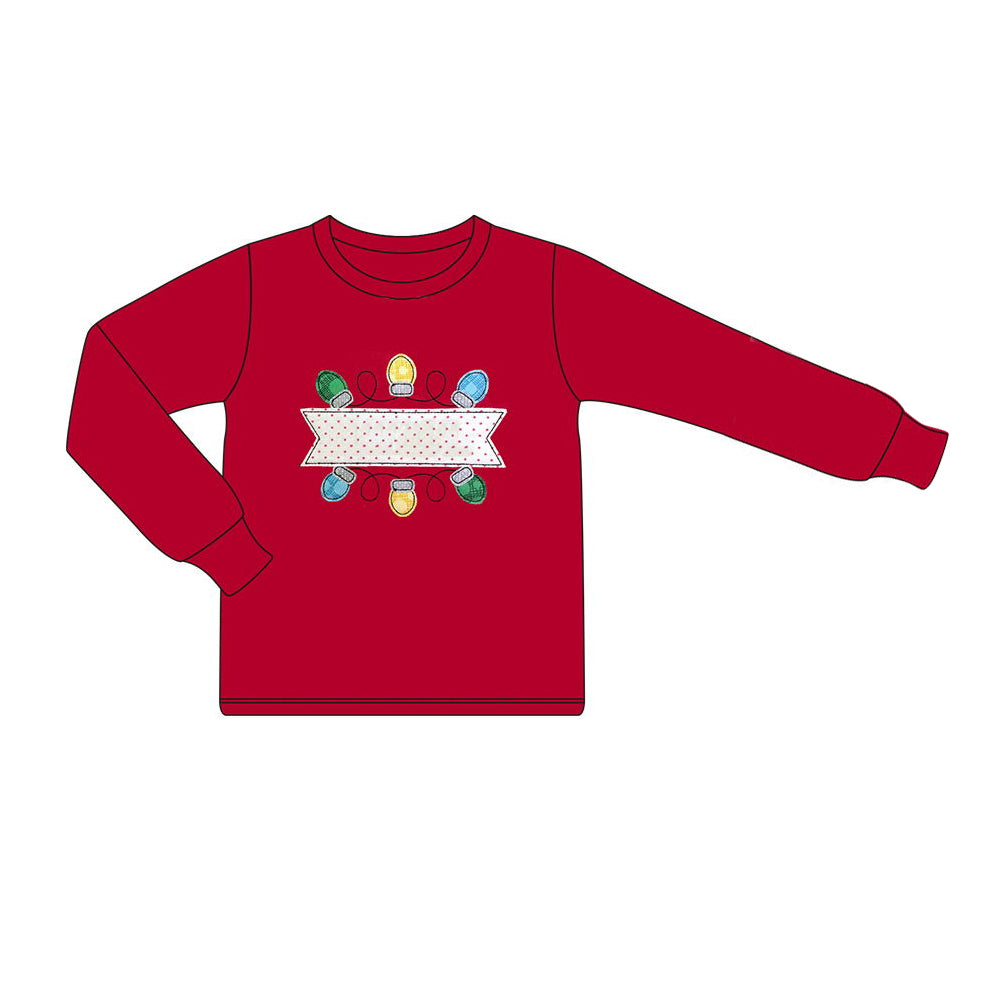 infant baby boy long sleeve christmas light shirt preorder