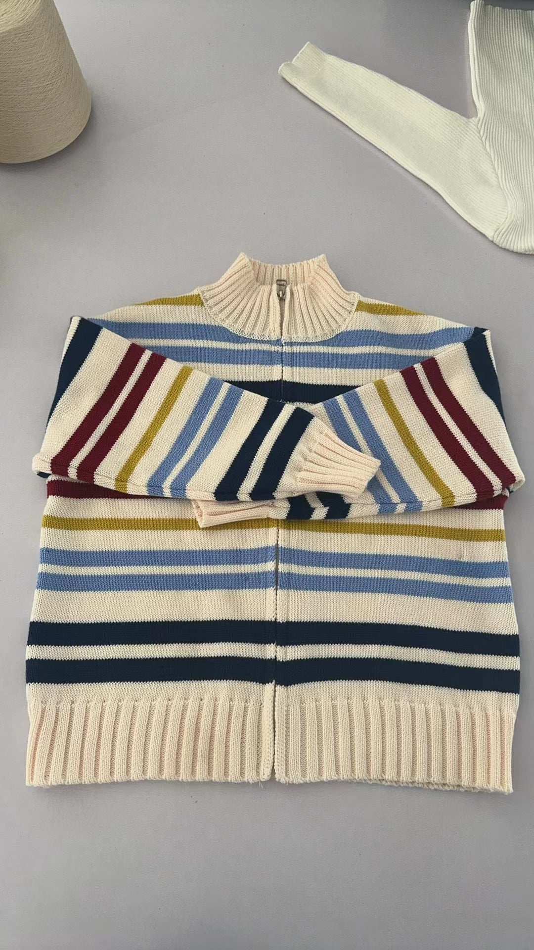 infant baby boy blue navy yellow stripes warm jacket pullover coat preorder