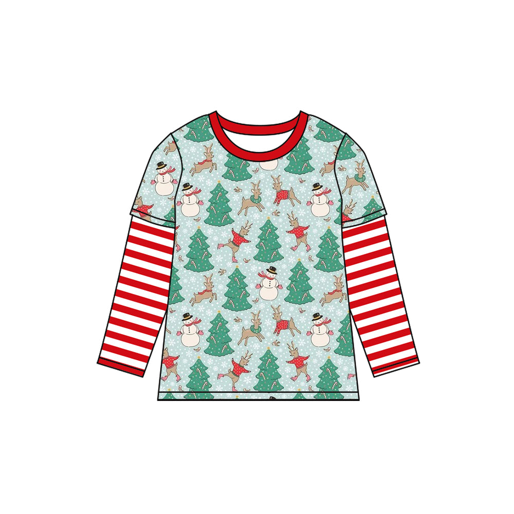 Toddle Boy Christmas tree snowman reindeer long sleeve top preorder