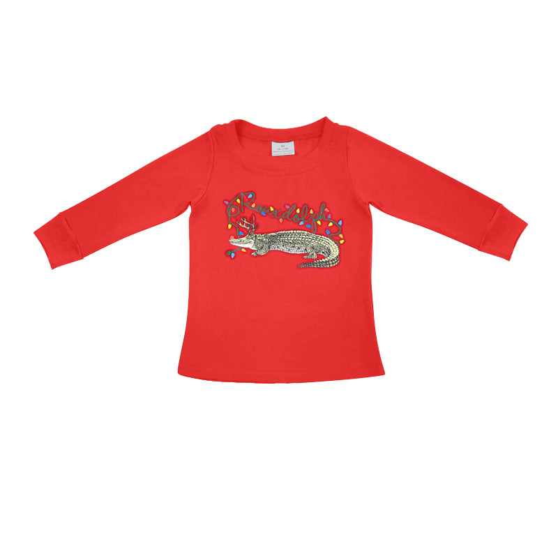 Christmas Light Crocodile Long Sleeve Top Preorder
