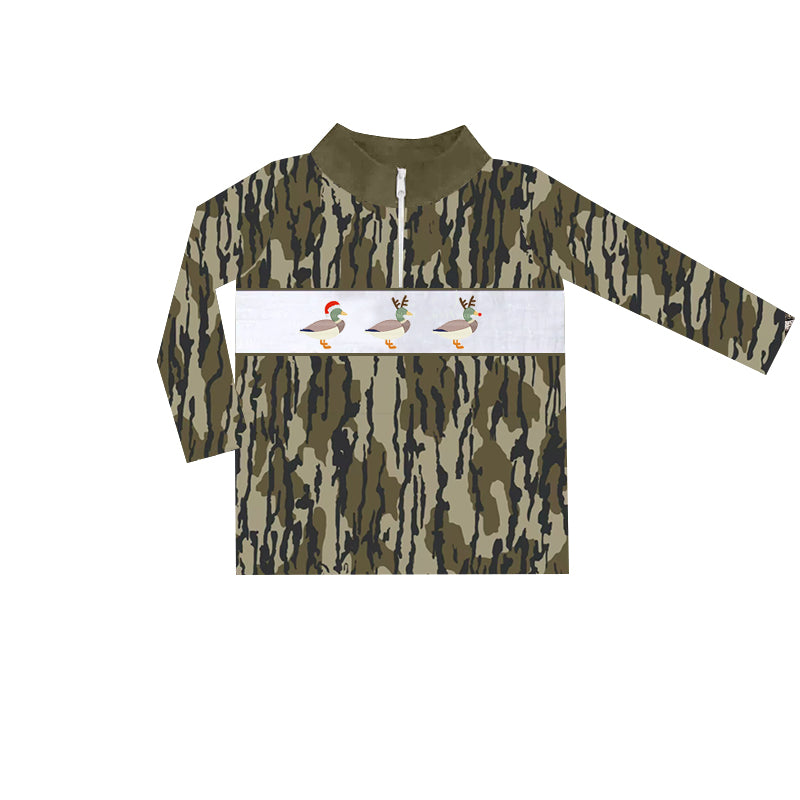 Christmas Mallard Duck Camo Long Sleeve Top Preorder