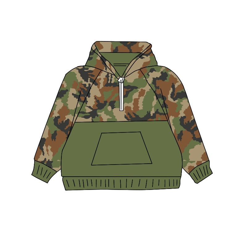 Country Boy Camo Long Sleeve Hoodie Top Preorder