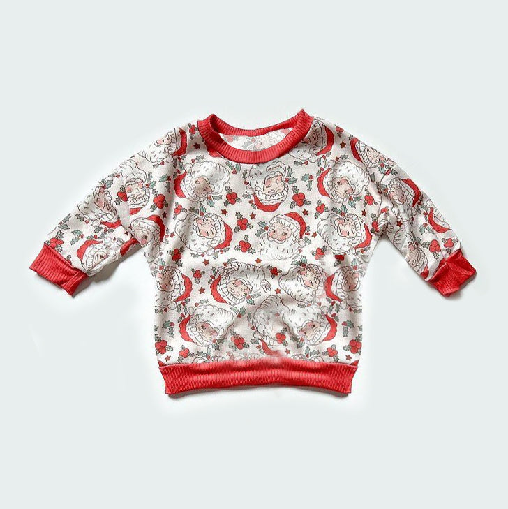Christmas Santa Claus Berry Baby Boy Long Sleeve Top Preorder