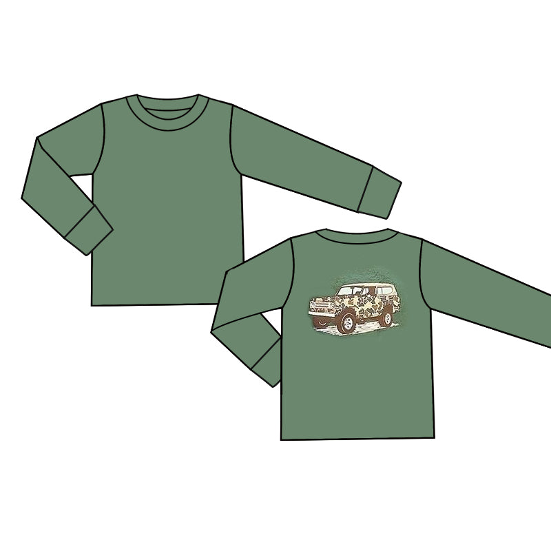 Toddle baby boy camo truck long sleeve top preorder