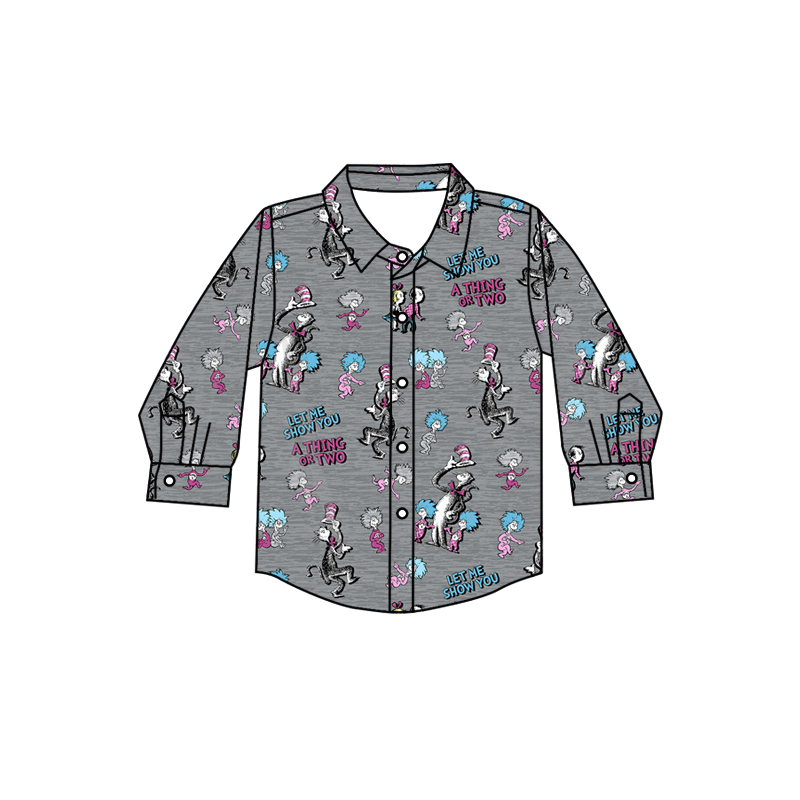baby boy dr doctor print long sleeve button down shirt preorder