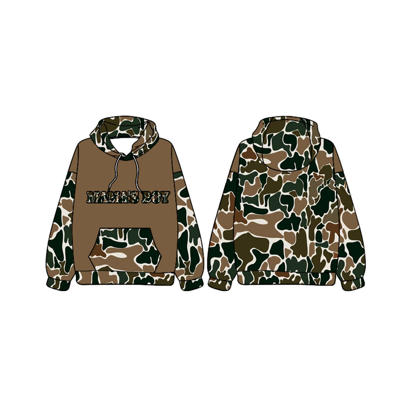Mamas Boy Dark Green Camo Long Sleeve Hoodie Pullover Preorder