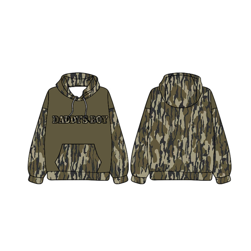 Daddys Boy Camo Long Sleeve Hoodie Pullover Preorder