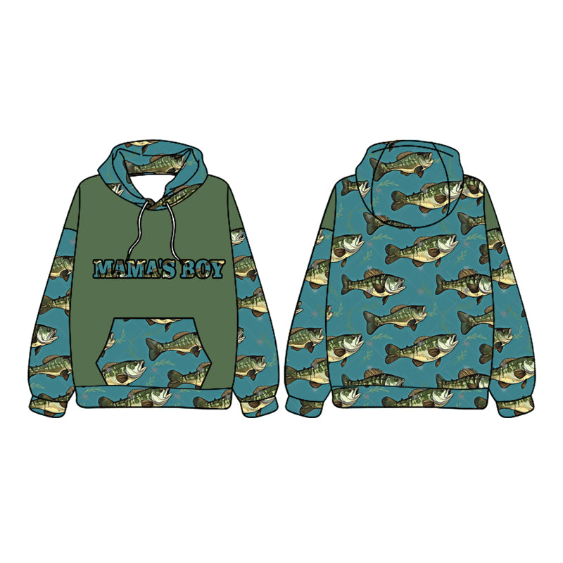 Mamas Boy Fishing Long Sleeve Hoodie Top Preorder