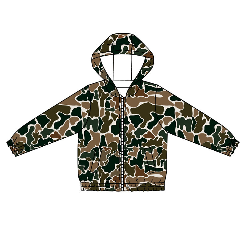 Toddle baby girls green camo active wear athletic long sleeve hoodie top Preorder