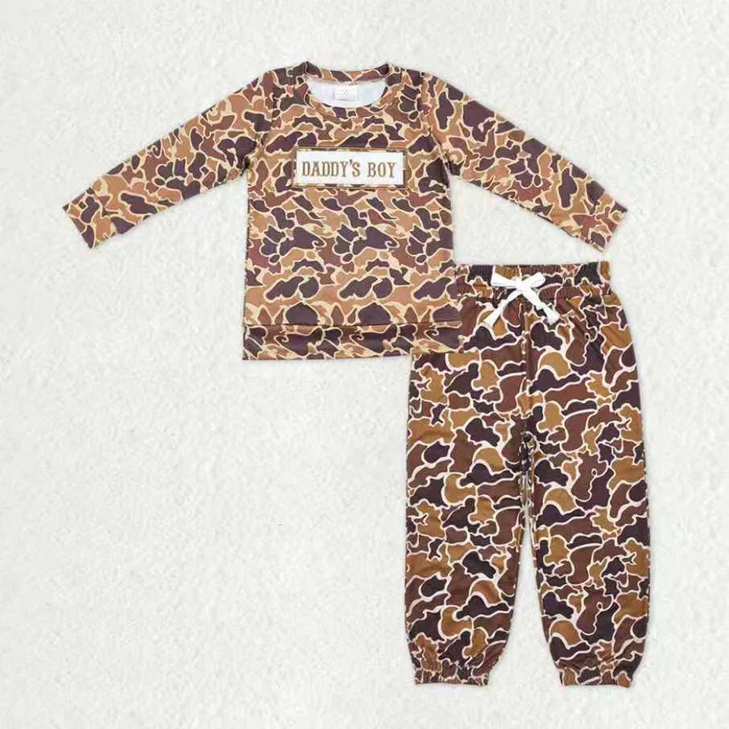 Daddys boy long sleeve top matching pants kids outfit