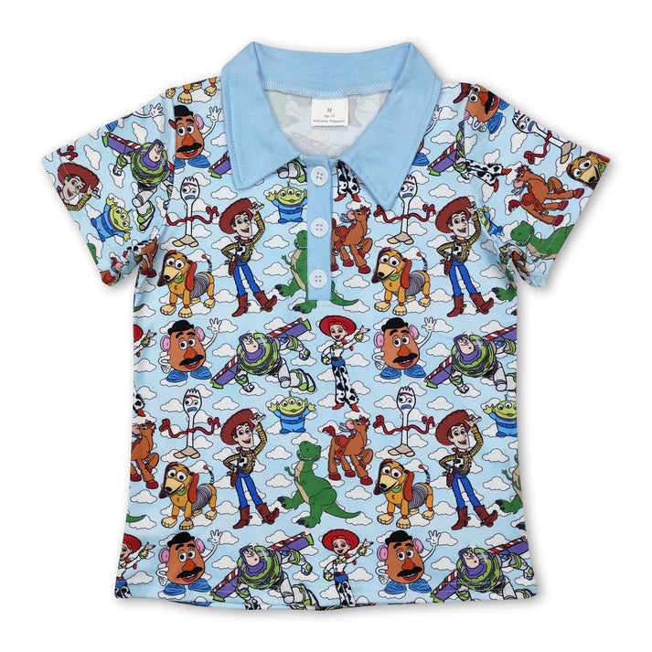 Baby boy cartoon story summer short sleeve t-shirt top