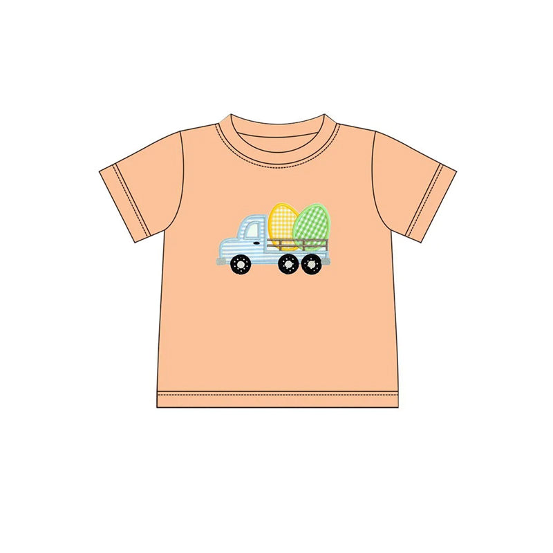 Baby boy Easter egg truck short sleeve blue t-shirt top preorder