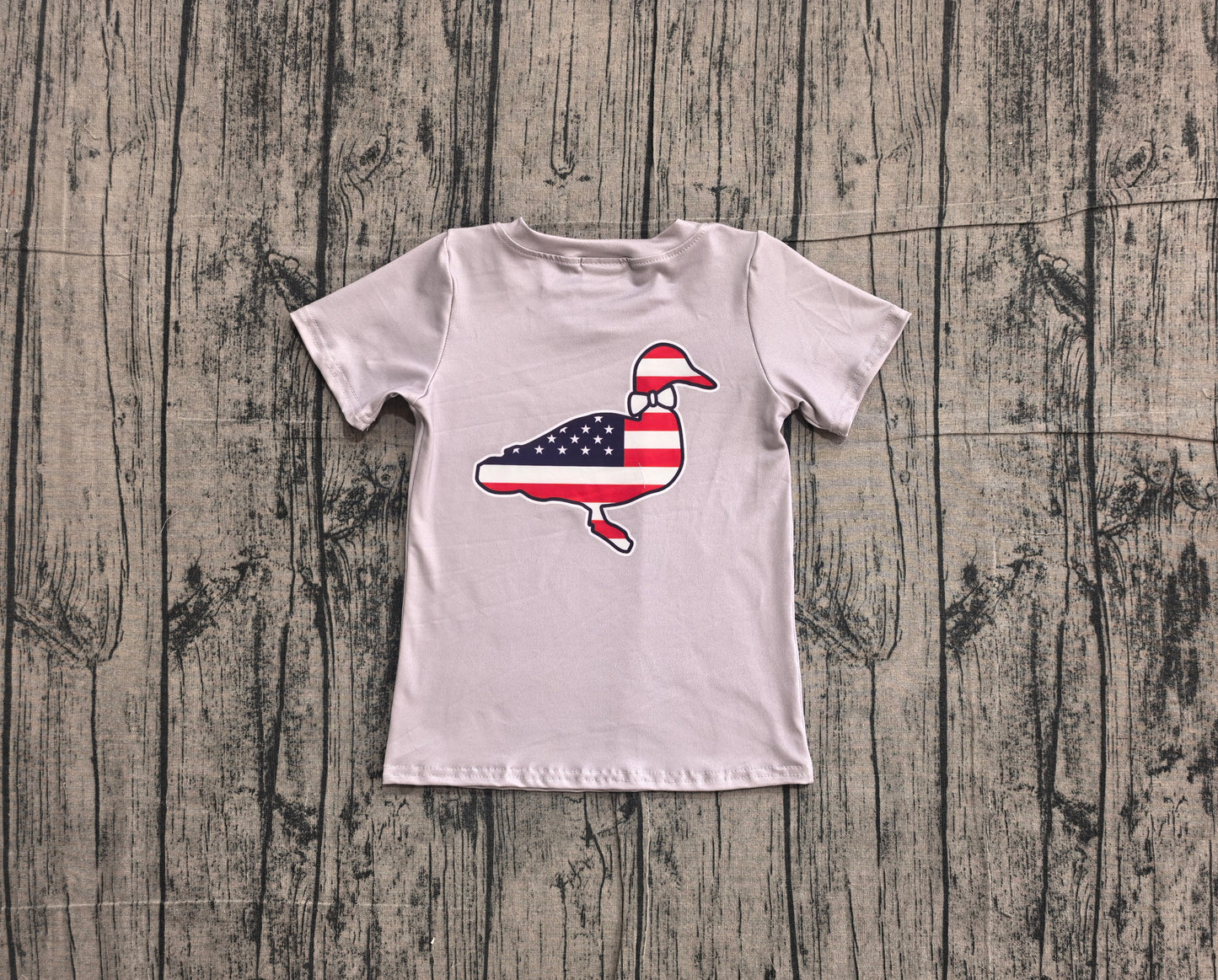 Mallard duck baby boy short sleeve July 4th shirt preorder
