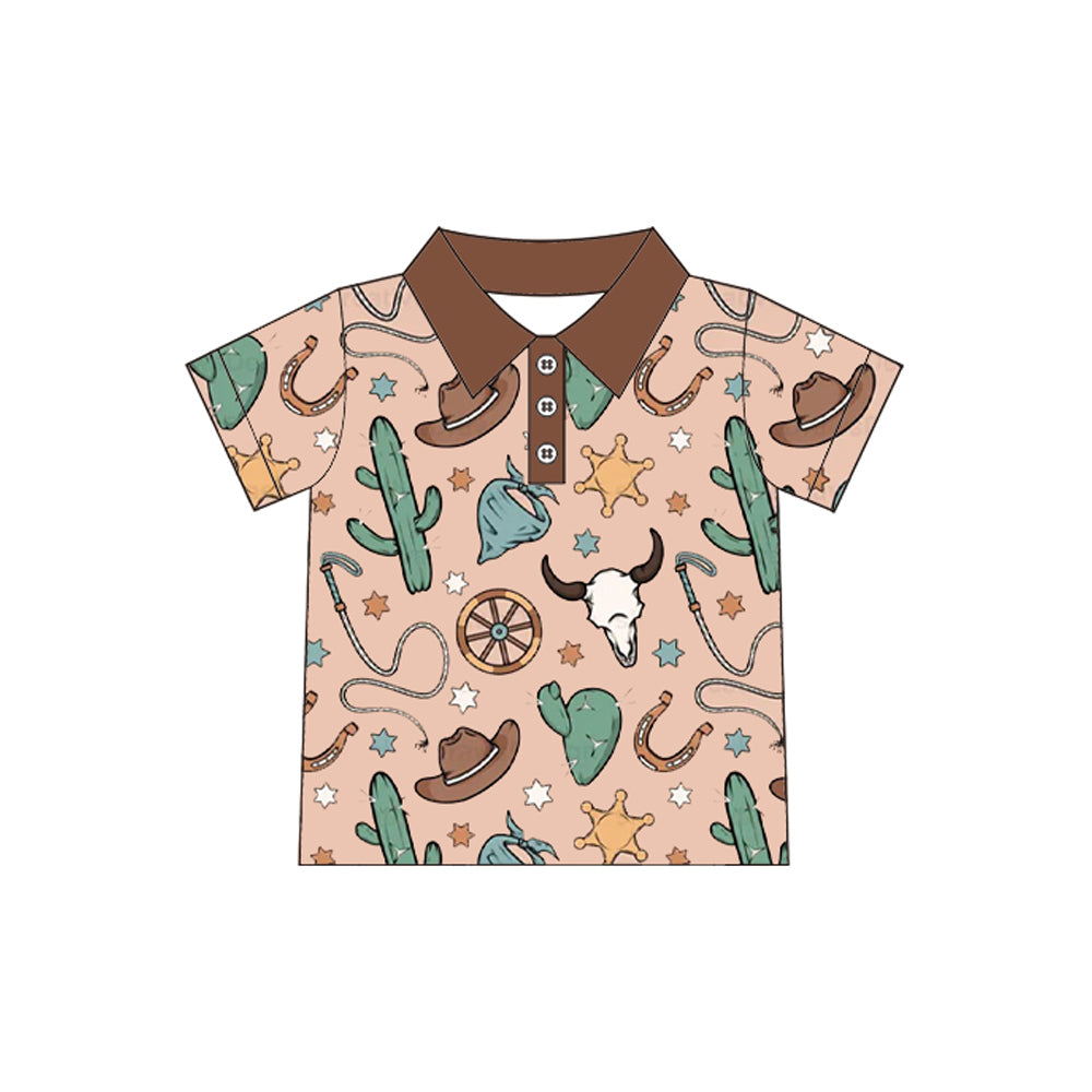 Toddle baby boy western cactus top shirt preorder