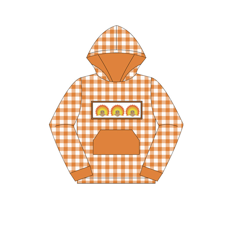 Baby boy long sleeve Thanksgiving turkey hoodie top preorder