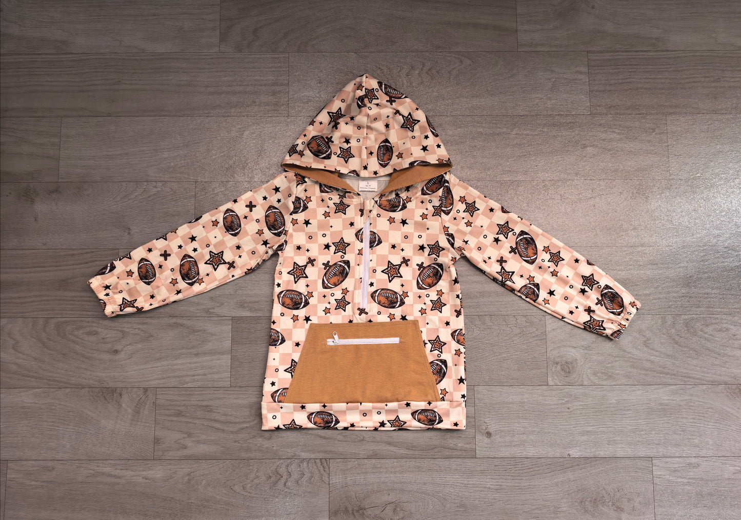 Football design boy long sleeve hoodie top preorder