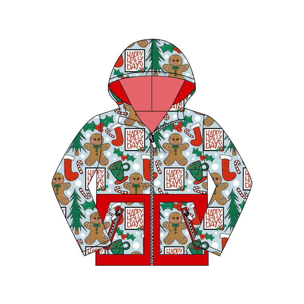 Christmas Santa Claus Happy holiday kids long sleeve hoodie top preorder