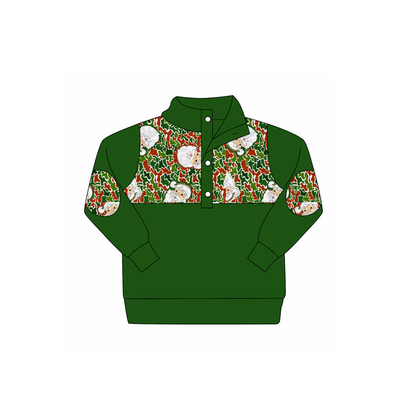 Christmas santa camo print boys long sleeve pullover preorder