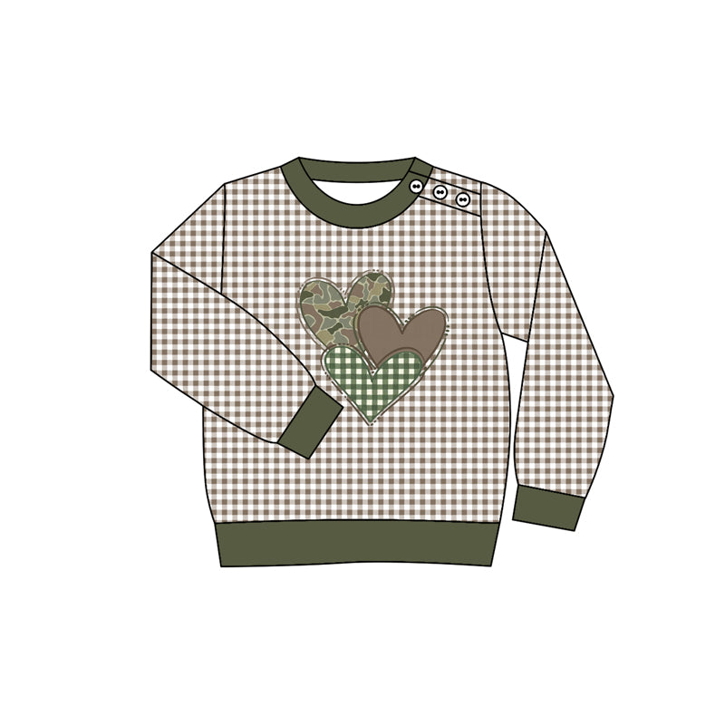 Valentines camo heart kids long sleeve hoodie top preorder