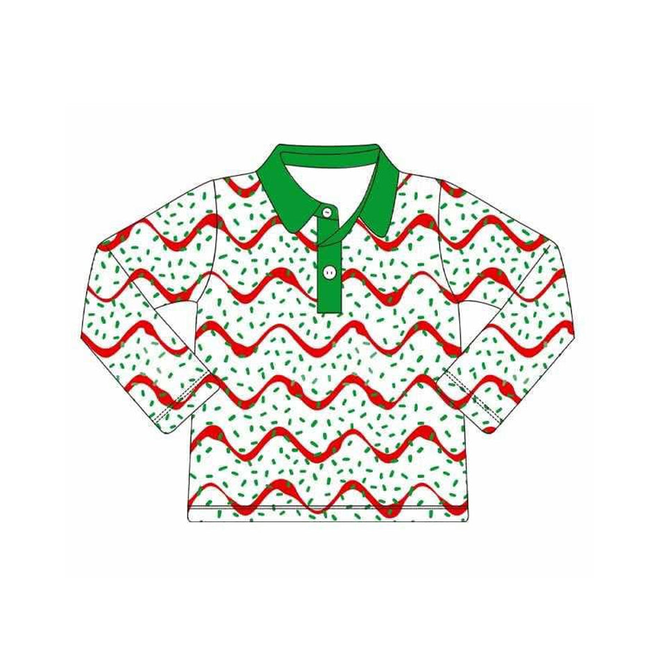Christmas tree cake boys long sleeve pullover top preorder