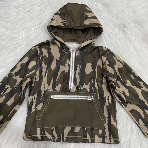 Camo kids boys long sleeve hoodie top preorder