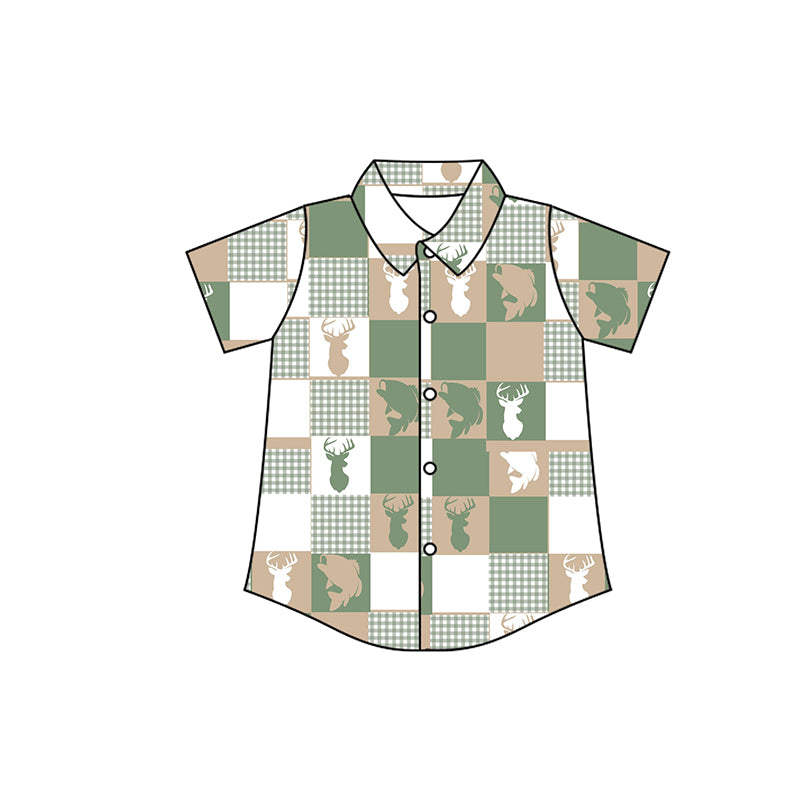 Boys deer duck hunting season button shirt preorder