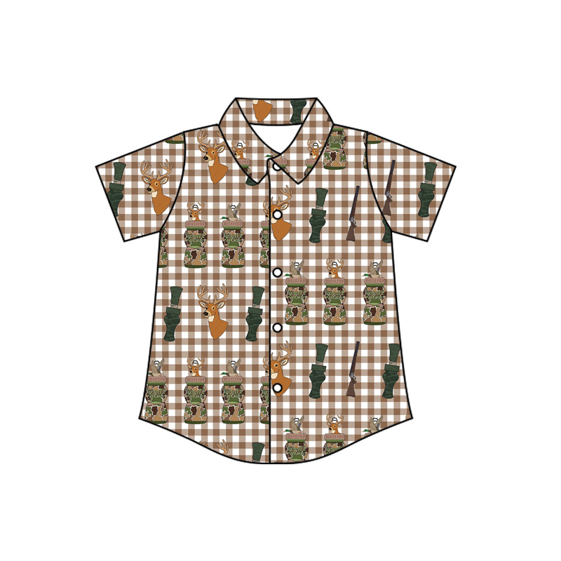Boys deer duck hunting season button shirt preorder