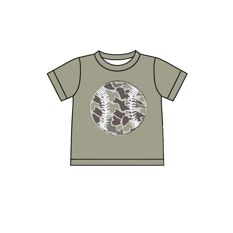 Baseball camo print baby boy short sleeve shirts preorder