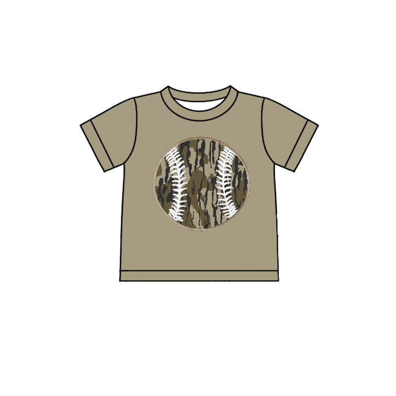Baseball camo print baby boy short sleeve shirts preorder